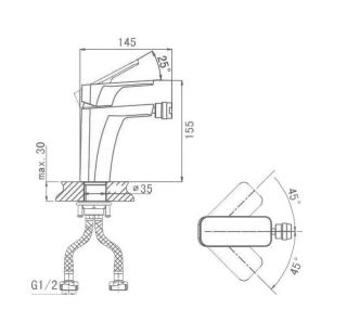 Смеситель для биде DQ Durer Bayern Black DA1252205 чёрный